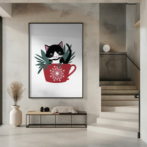 My cat Coco in a holiday mug Poster