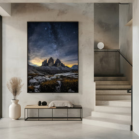 Dolomites at night Poster