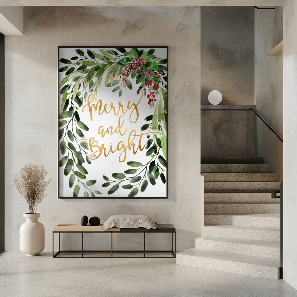 Merry and bright floral cascading bouquet Poster