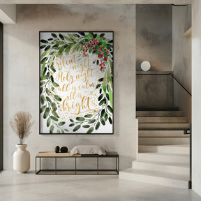 Silent night watercolor bouquet Poster