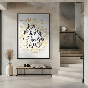 Deck the halls with gold flowers Poster