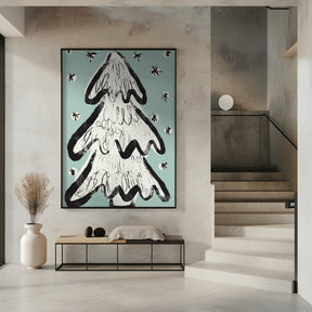 Christmas Tree And Snow Poster