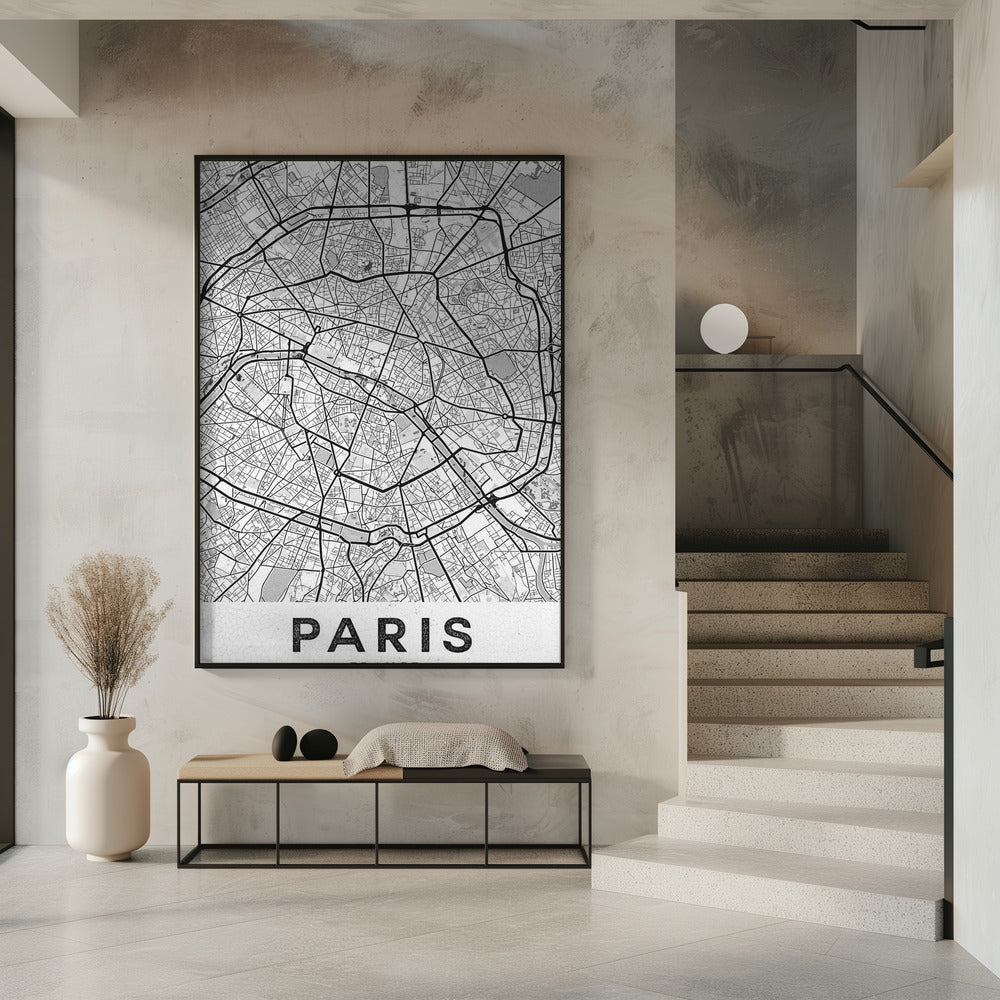 Paris White Poster