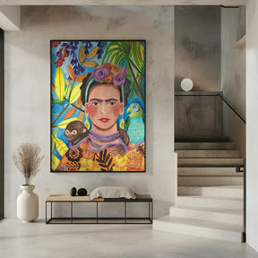 Frida and her parrots Poster