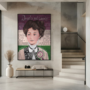 Portrait of a woman, Emmeline Pankhurst Poster