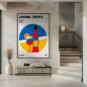 Aperol Spritz Cocktail Bauhaus Art Print Poster