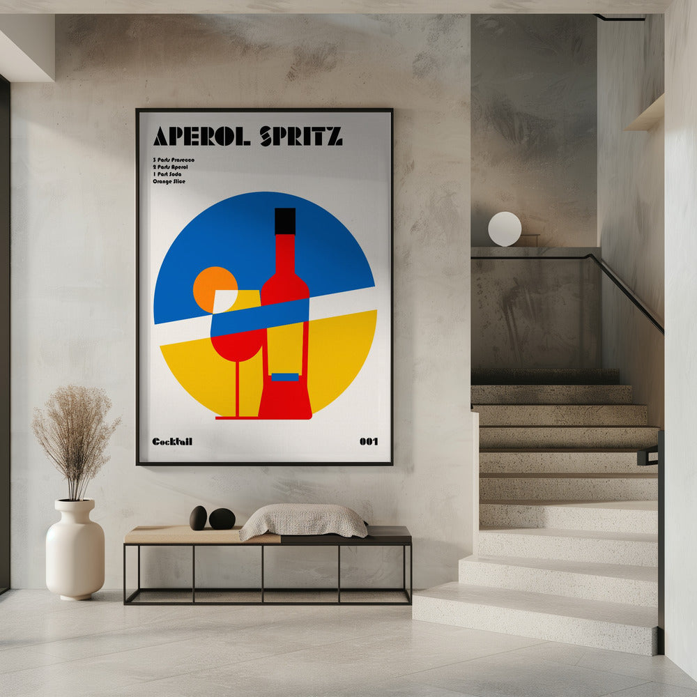 Aperol Spritz Cocktail Bauhaus Art Print Poster