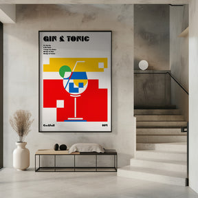 Gin &amp; Tonic Bauhaus Cocktail Poster