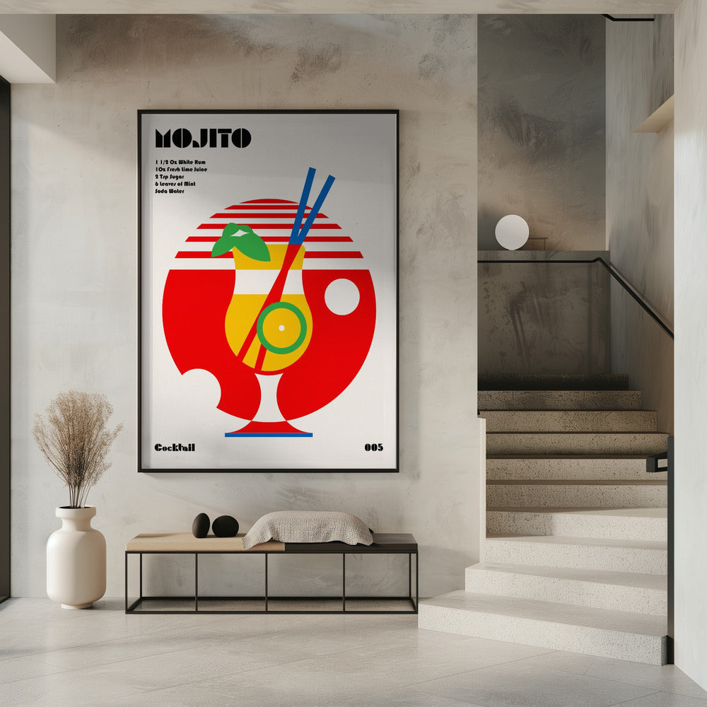 Mojito Bauhaus Cocktail Poster