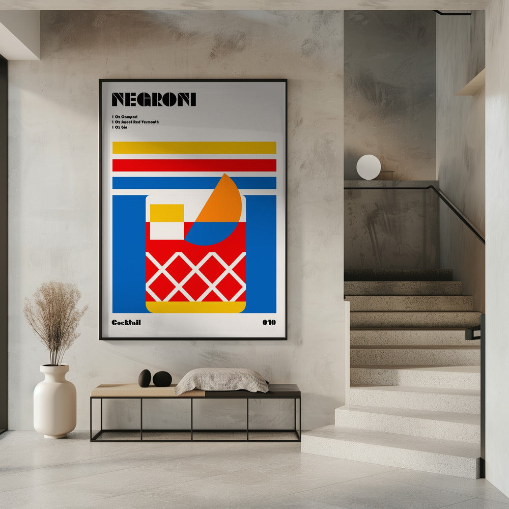 Negroni Bauhaus Cocktail Poster