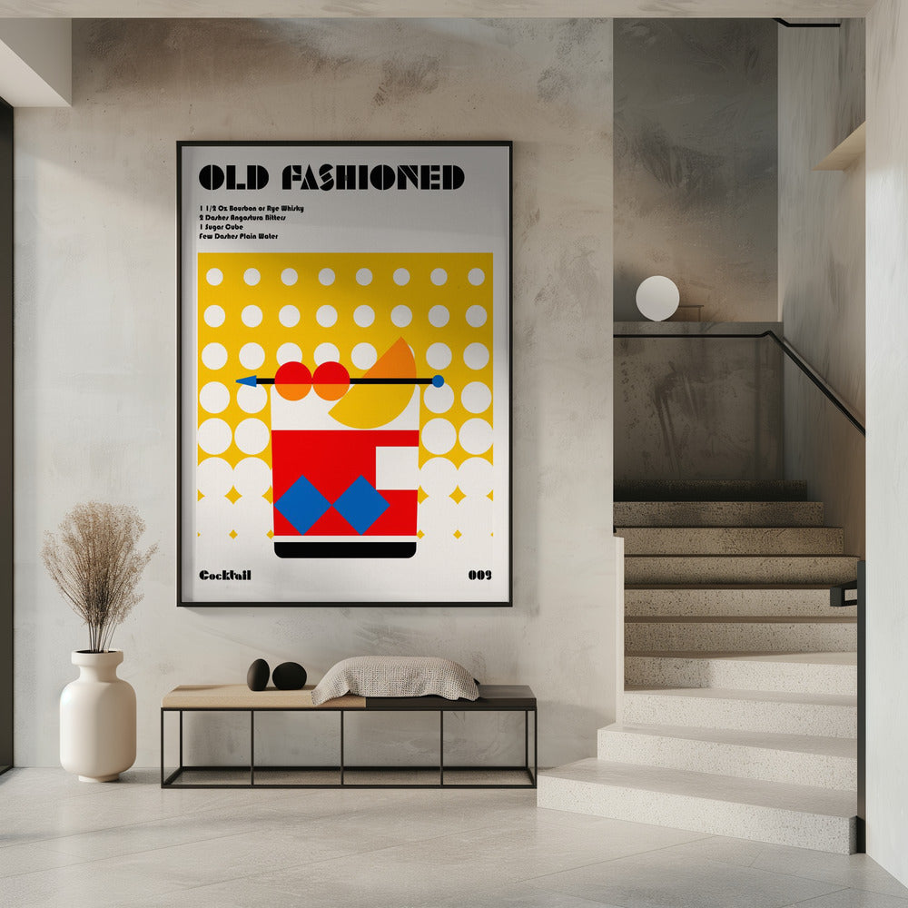 Old Fashioned Bauhaus Cocktail Poster