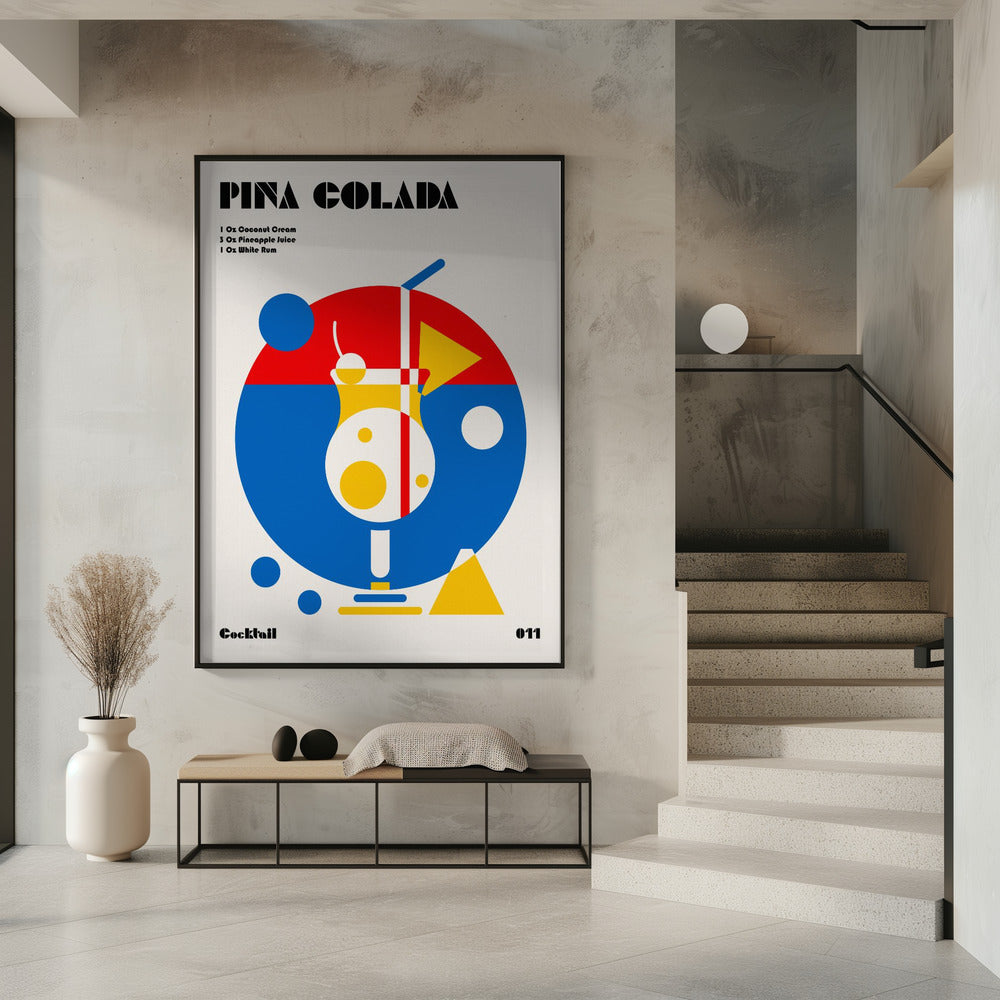 Pina Colada Bauhaus Cocktail Poster