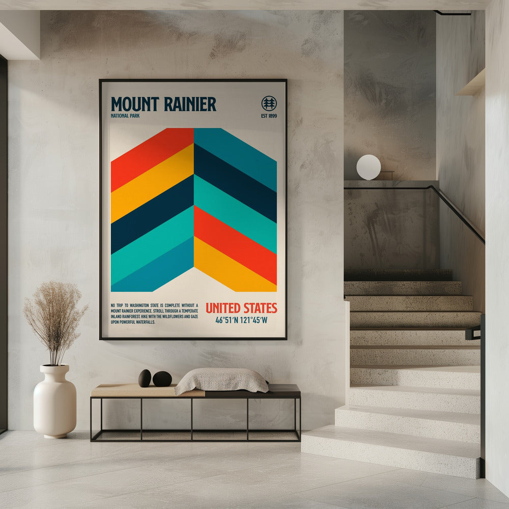 Mount Rainier National Park Travel Poster Poster