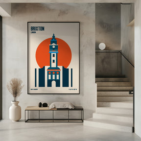 Brixton Tower Retro Travel Print Poster