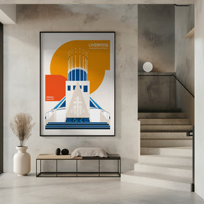 Liverpool Metropolitan Cathedral Retro Architecture Print Poster