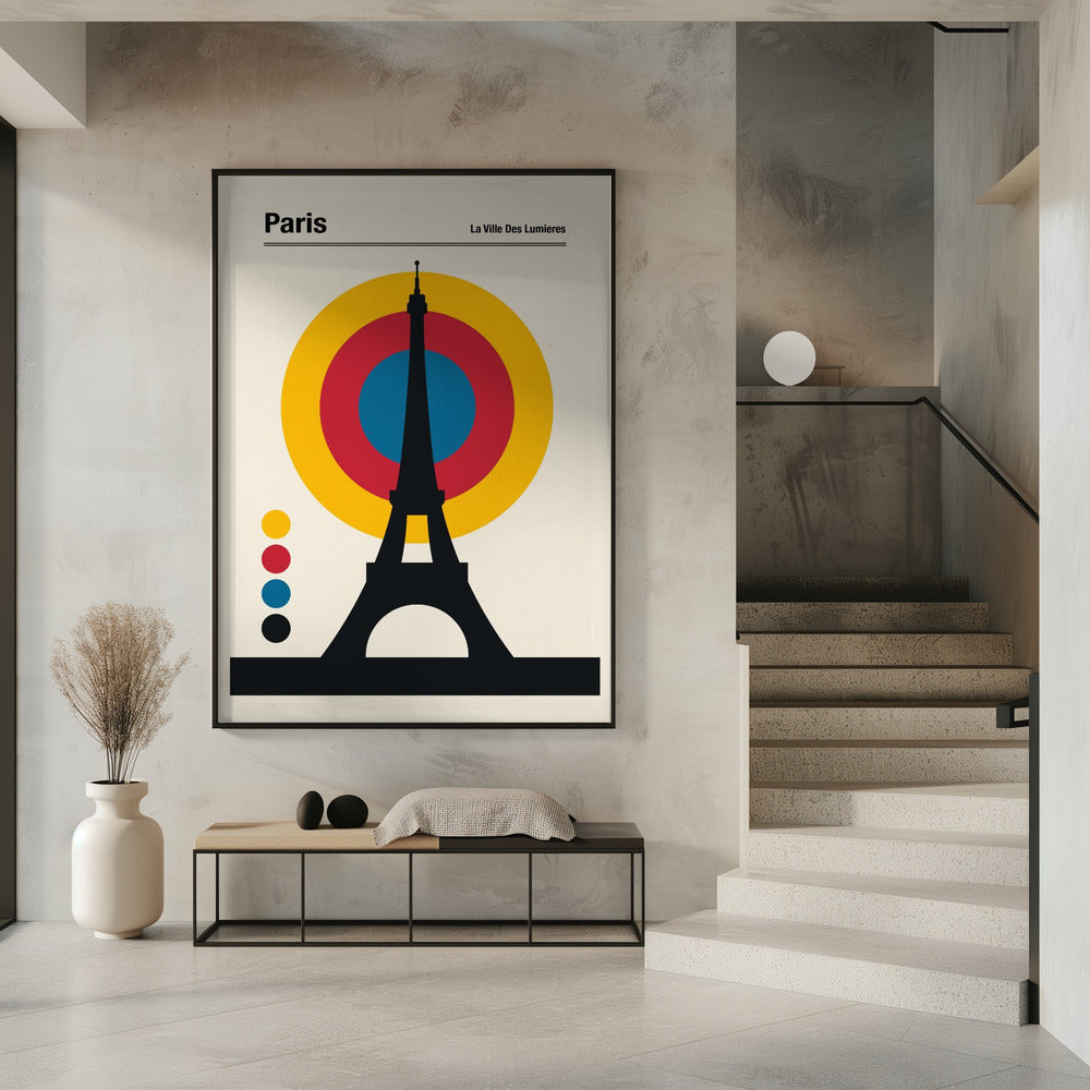 Paris Eiffel Tower Retro travel Print Poster