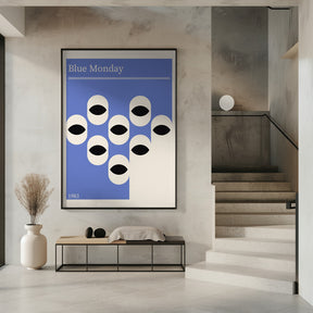 Blue Monday Abstract Retro Poster