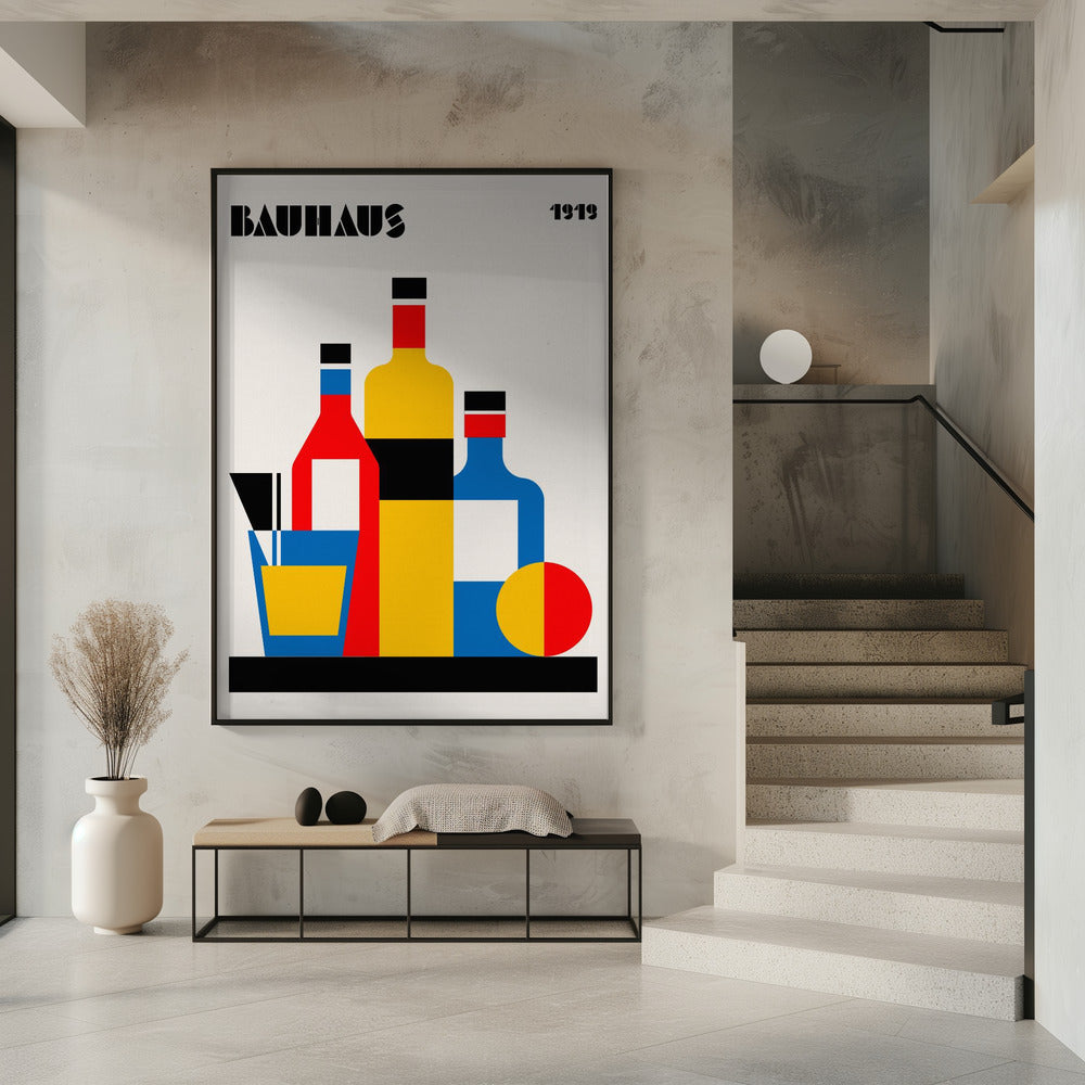 Bauhaus Wine Print Poster