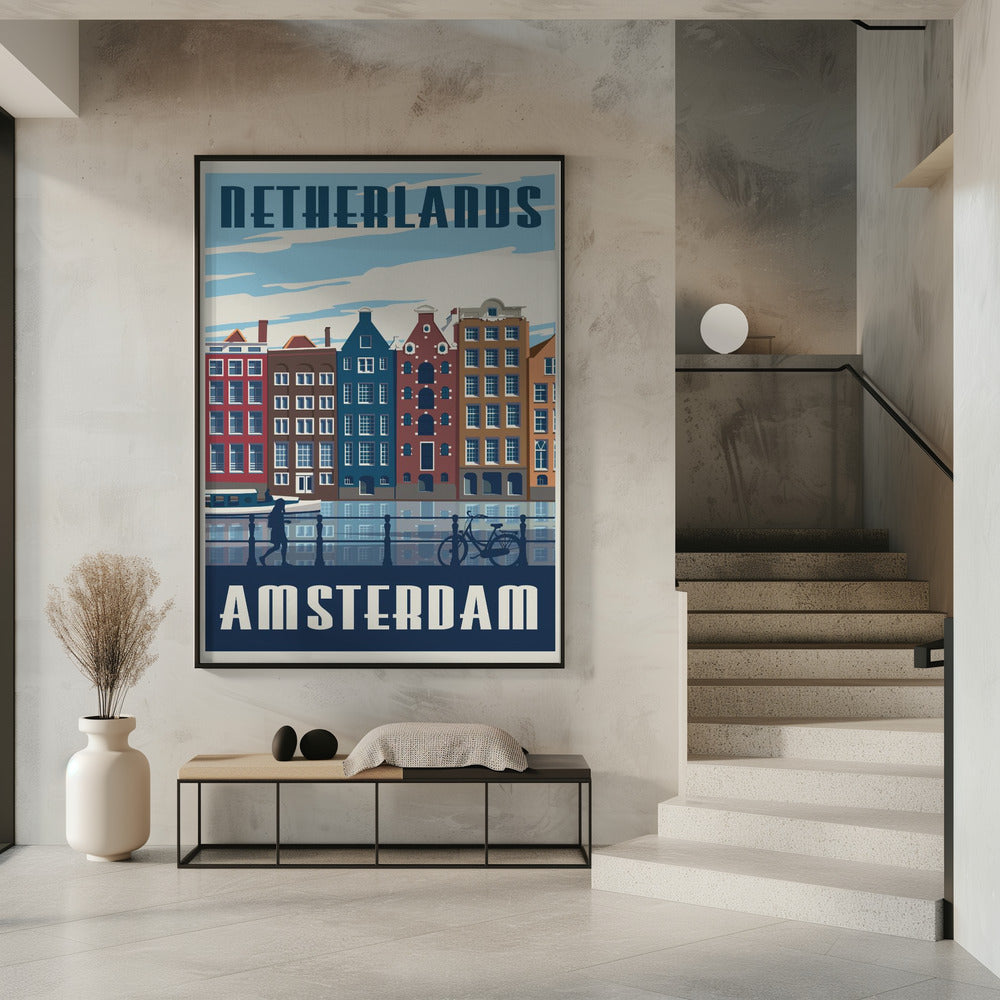 Amsterdam Travel Print Poster