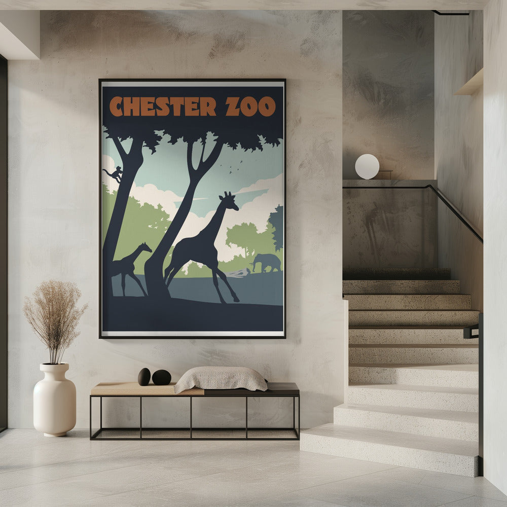Chester Zoo Travel Print Poster