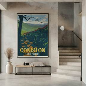 Coniston Lake District Travel Print Poster