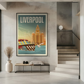 Liverpool Liver Building Travel Print Poster