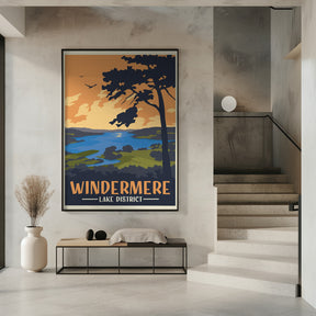 Windermere Lake District Travel Print Poster