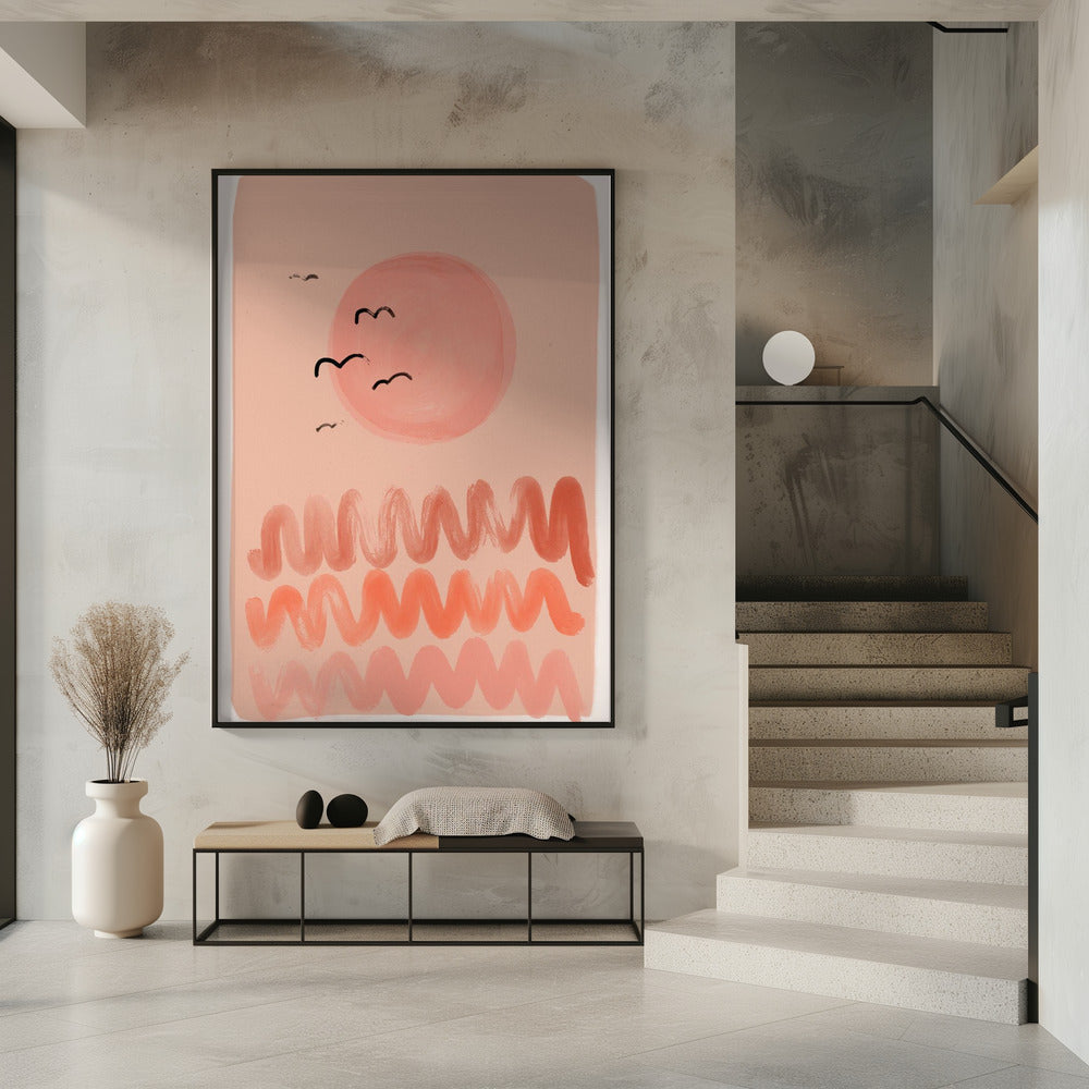 Peachy Sunset Poster