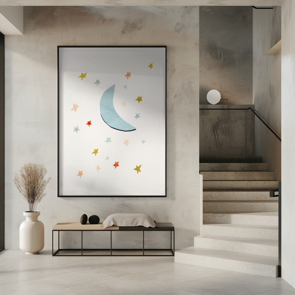 Moon & Stars Poster