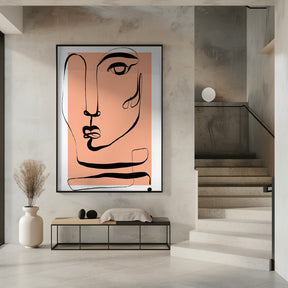 Le Visage (Peach) Poster