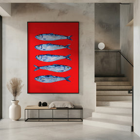 Sardines Berry Red Poster