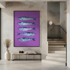 Sardines on Purple Poster