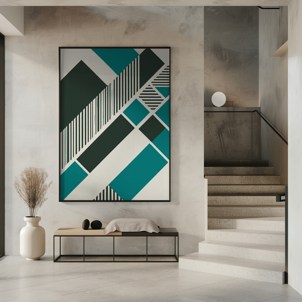 Geometric Teal Poster