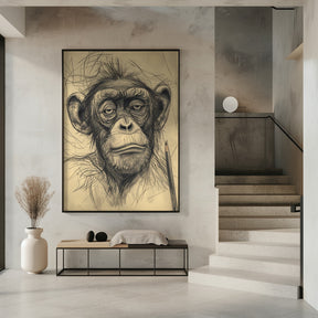 Monkey drawing Poster