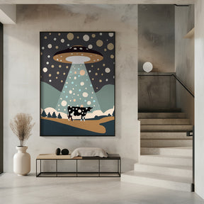 UFO &amp; cow Poster