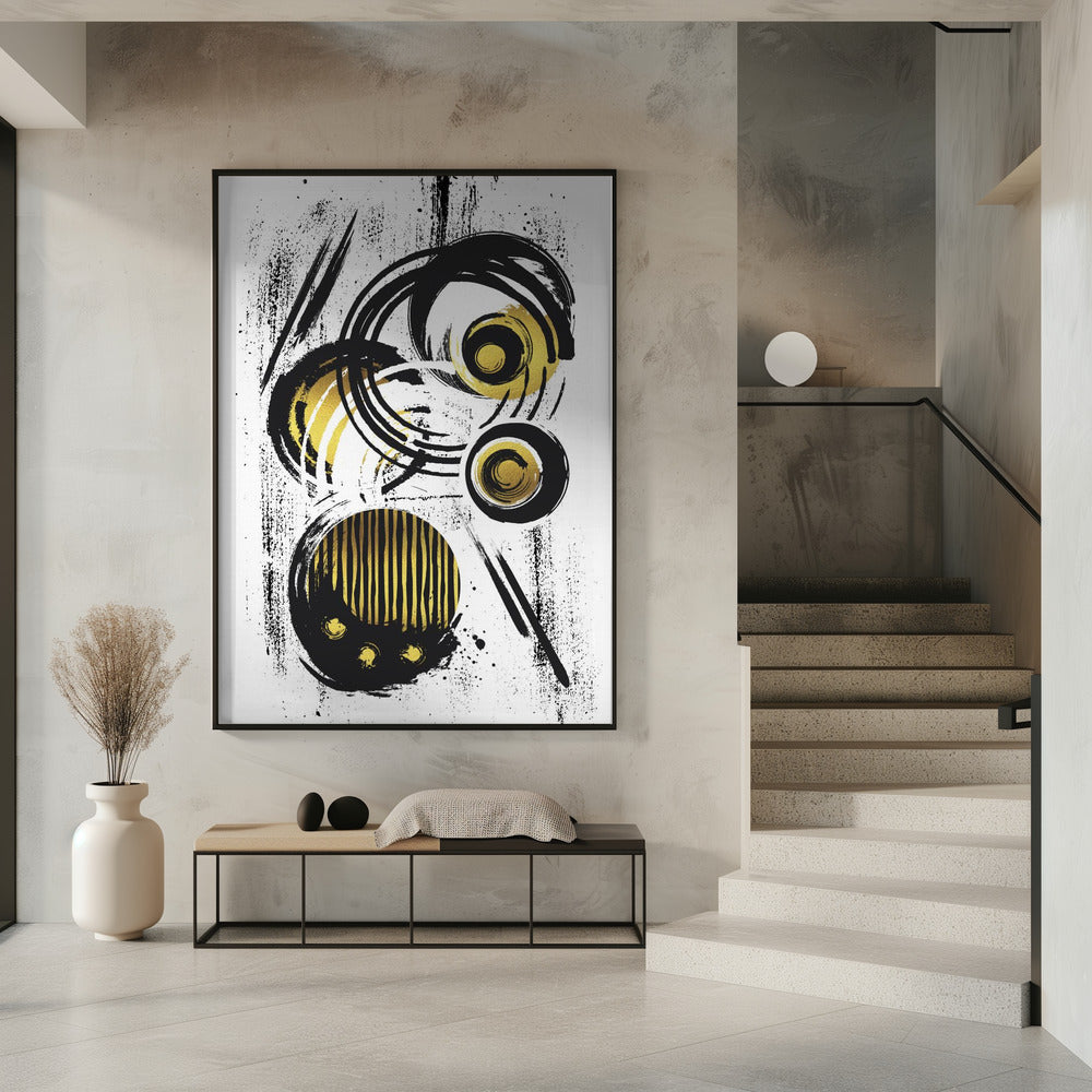 ABSTRACT ART Funky circles Poster