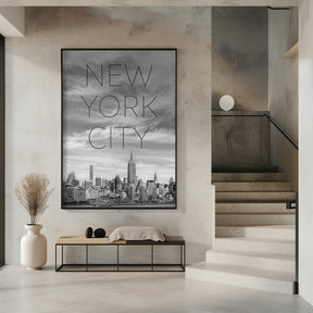 NYC Midtown Manhattan | Text &amp; Skyline Poster