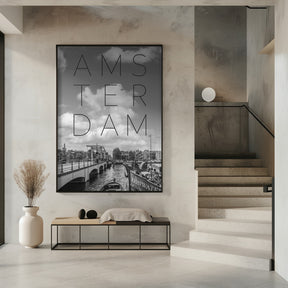 AMSTERDAM Magere Brug | Text &amp; Skyline Poster