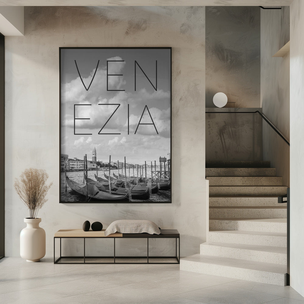 VENICE Grand Canal and St Mark&#039;s Campanile | Text &amp; Skyline Poster