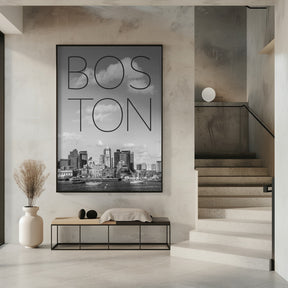 BOSTON Skyline North End &amp; Financial District | Text &amp; Skyline Poster