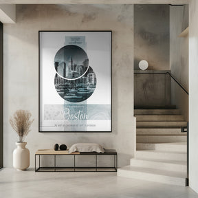 Poster Art BOSTON Waterfront | turquoise marble Poster