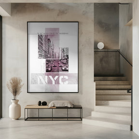 Poster Art NYC Fifth Avenue Traffic | pink marble Poster