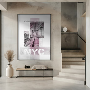 Poster Art NYC Brooklyn Bridge | pink marble Poster