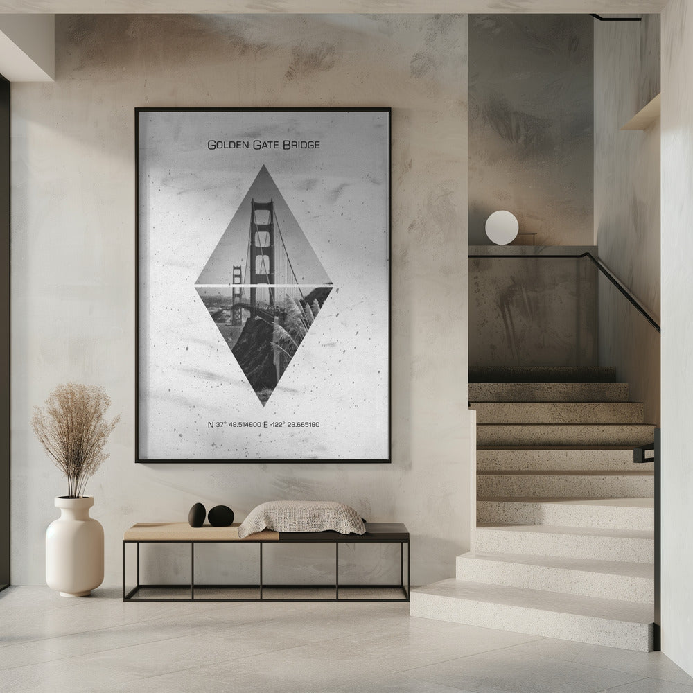 Coordinates SAN FRANCISCO Golden Gate Bridge Poster