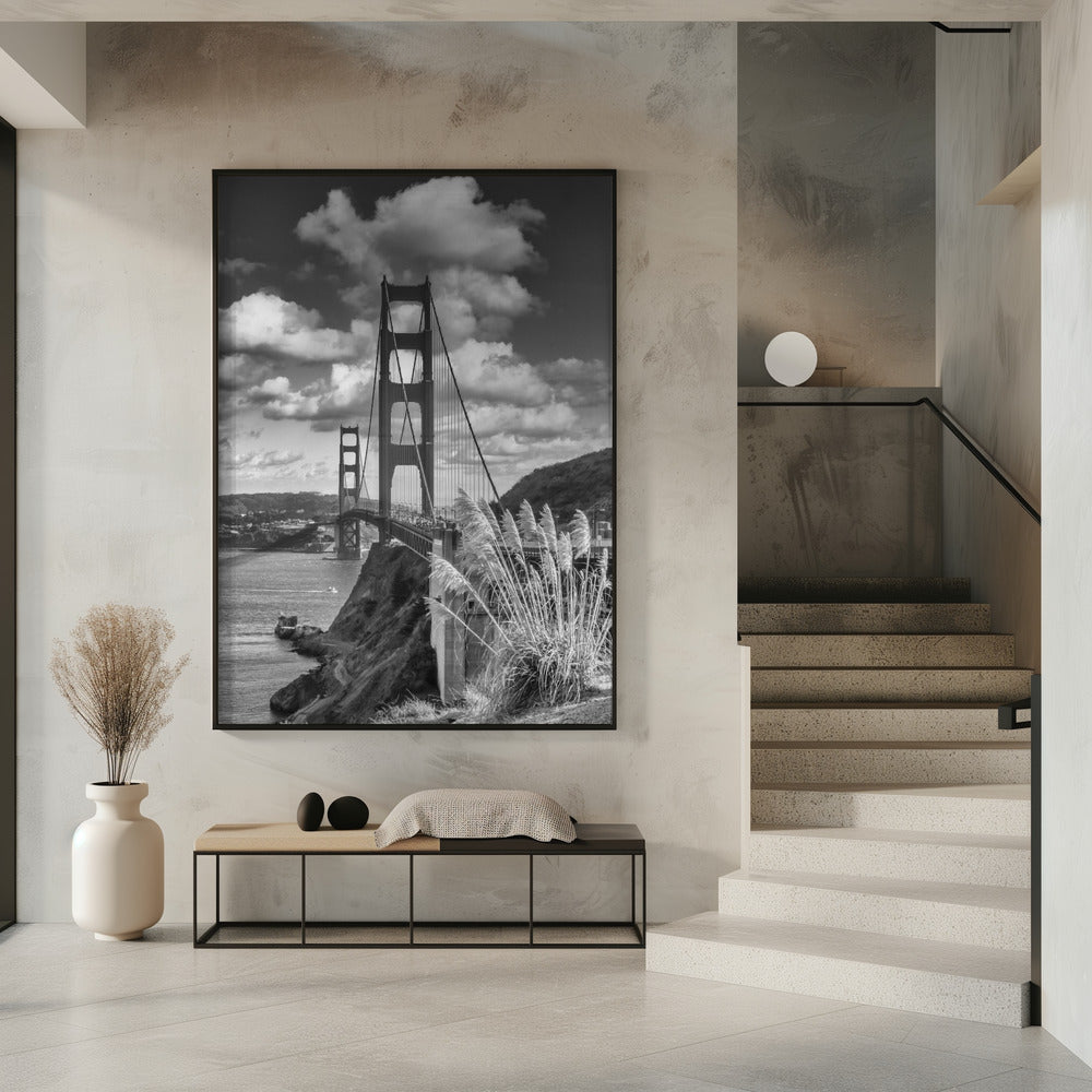 SAN FRANCISCO Golden Gate Bridge - monochrome Poster