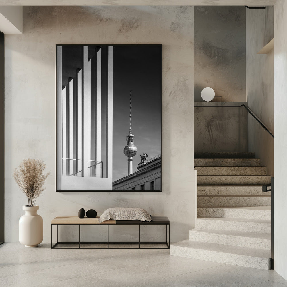 BERLIN MONOCHROME Television Tower &amp; Museum Island Poster