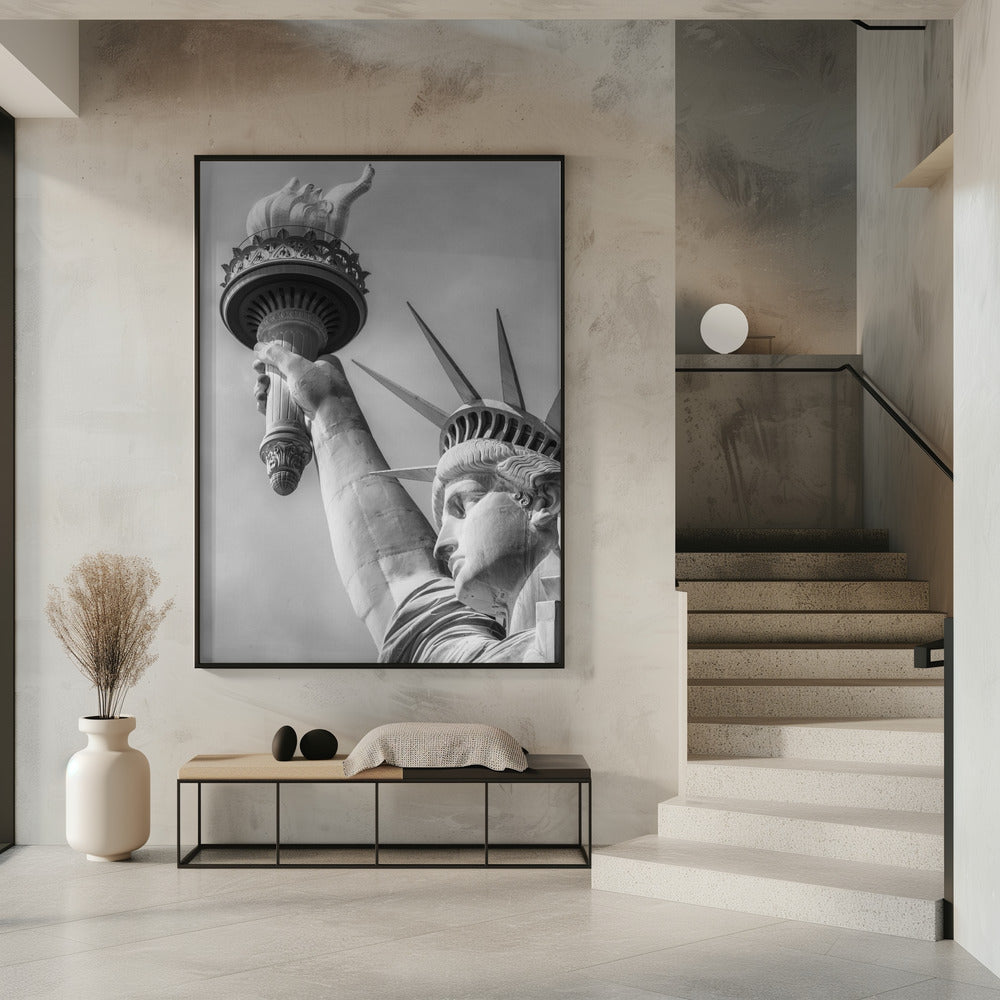 NEW YORK CITY Monochrome Statue of Liberty Poster