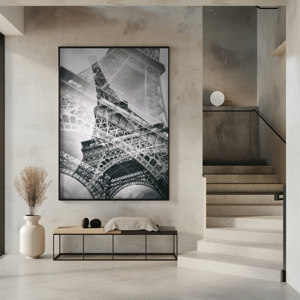 Eiffel Tower Double Exposure Poster