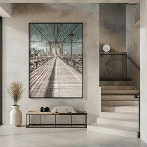 NEW YORK CITY Brooklyn Bridge | urban vintage style Poster