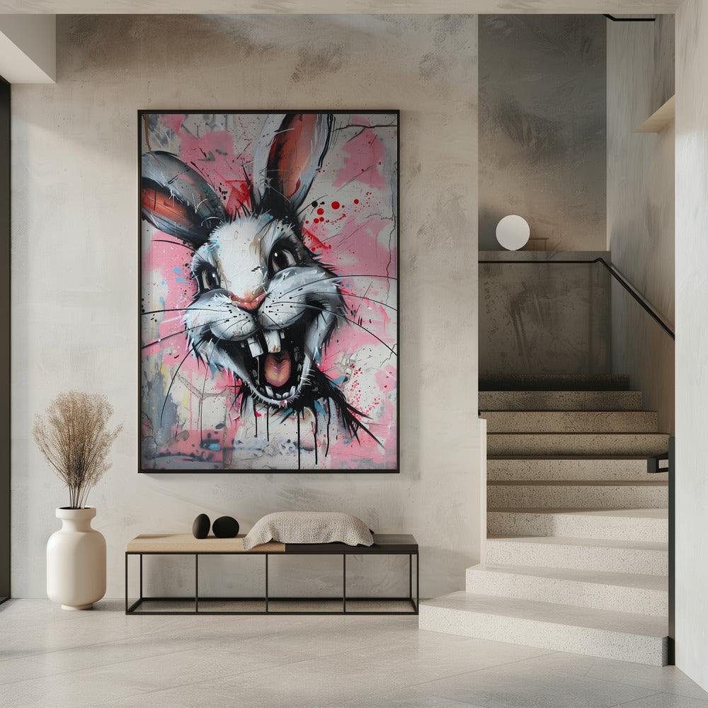 Creepy laughing bunny Poster